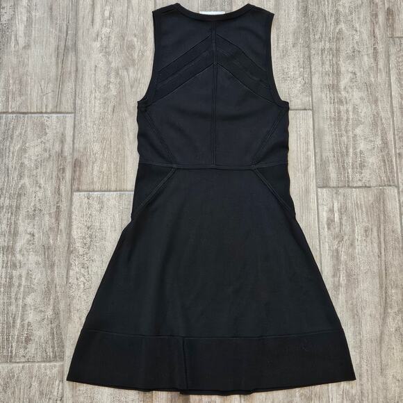 A.L.C. Kerry Ponte Knit Fit-and-Flare Dress Womens M Black Workwear Chic Minimal - Picture 7 of 10